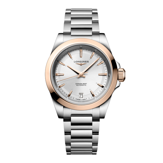 Longines Conquest Automatic Watch, Ø 34.00 Mm, Stainless Steel And 18 Karat Pink Gold Cap 200. L3.430.5.72.6