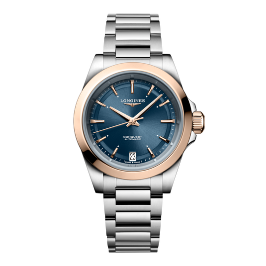 Longines Conquest Automatic Watch, Ø 34.00 Mm, Stainless Steel And 18 Karat Pink Gold Cap 200. L3.430.5.92.6