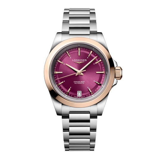 Longines Conquest Automatic Watch, Ø 34.00 Mm, Stainless Steel And 18 Karat Pink Gold Cap 200. L3.430.5.98.6