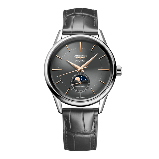 Longines Flagship Heritage Moonphase Automatic Watch, Ø 38.50 Mm, Stainless Steel. L4.815.4.52.2