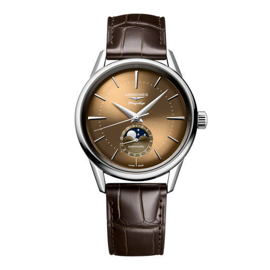 Longines Flagship Heritage Moonphase Automatic Watch, Ø 38.50 Mm, Stainless Steel. L4.815.4.62.2