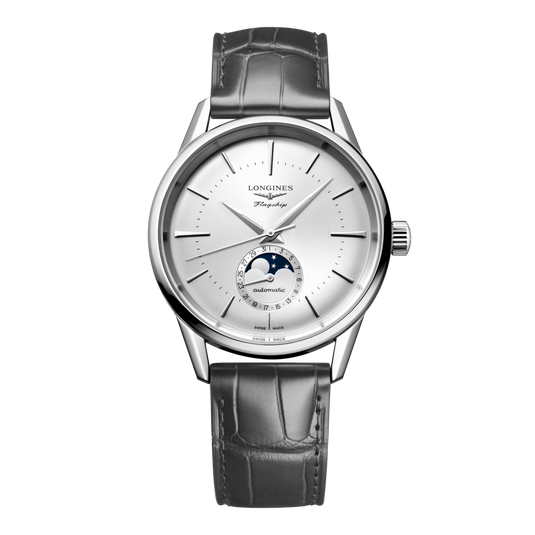Longines Flagship Heritage Moonphase Automatic Watch, Ø 38.50 Mm, Stainless Steel. L4.815.4.72.2