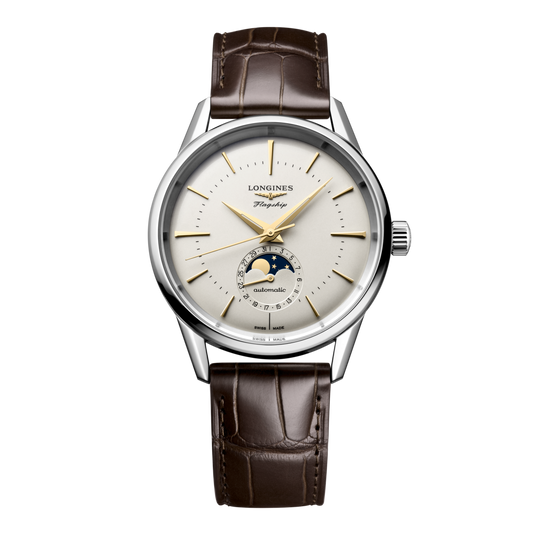 Longines Flagship Heritage Moonphase Automatic Watch, Ø 38.50 Mm, Stainless Steel. L4.815.4.78.2