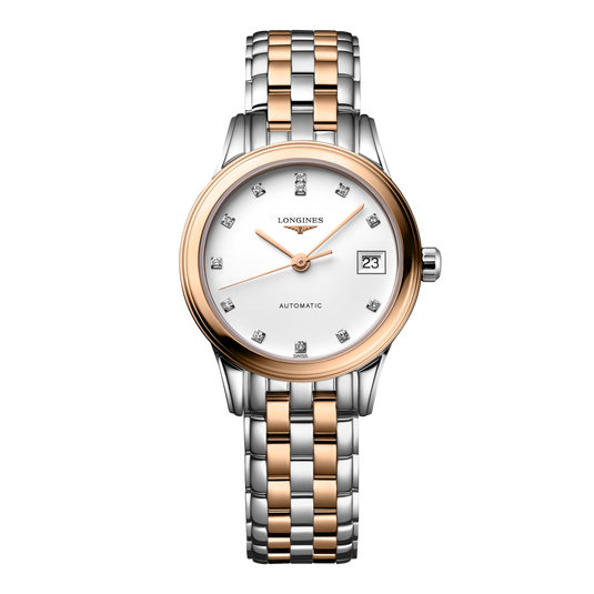 Longines Flagship Automatic Watch, Ø 26.00 Mm, Stainless Steel And Red Pvd Coating. L4.274.3.99.7