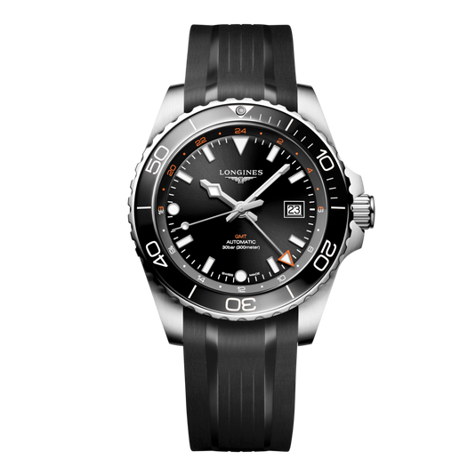 Longines Hydroconquest Gmt Automatic Watch, Ø 43.00 Mm, Stainless Steel And Ceramic Bezel. L3.890.4.56.9