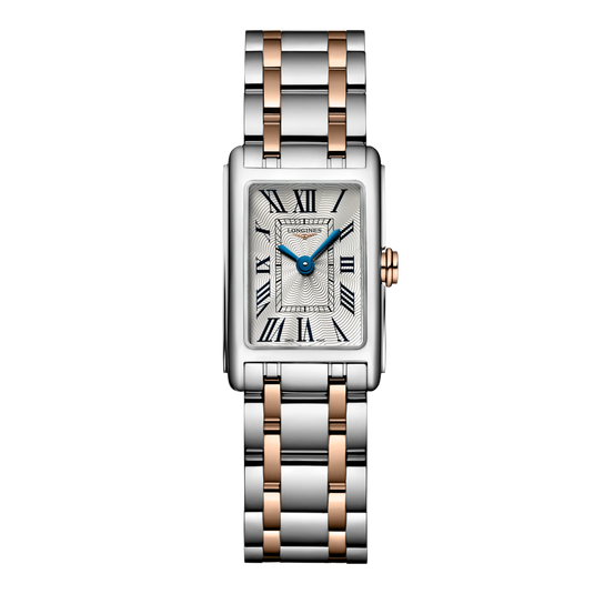 Longines Dolcevita Quartz Watch, 17.70 X 27.00 Mm, Stainless Steel With 18 Karat Pink Gold Crown. L5.258.5.71.7