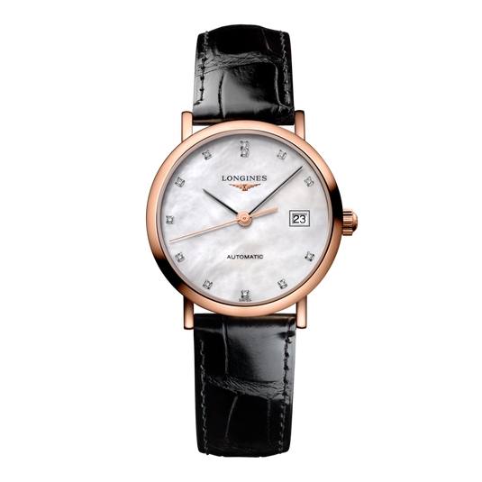 Longines Elegant Collection Automatic Watch, Ø 27.20 Mm, 18 Karat Pink Gold. L4.378.8.87.4