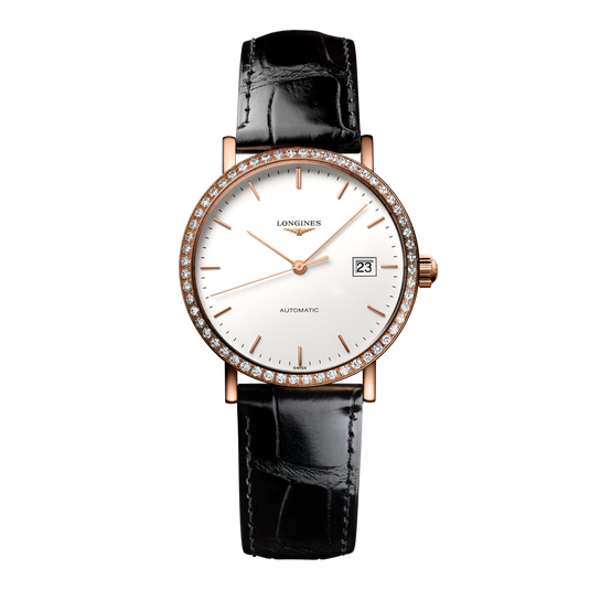 Longines Elegant Collection Automatic Watch, Ø 27.20 Mm, 18 Karat Pink Gold. L4.378.9.12.4