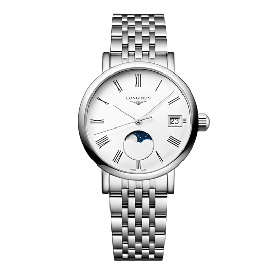 Longines Elegant Collection Moonphase Quartz Watch, Ø 30.00 Mm, Stainless Steel. L4.330.4.11.6