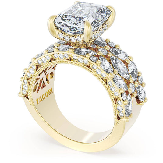 Tacori Emerald Solitaire Engagement Ring w/ Marquise & Pear Band 22EC11X812