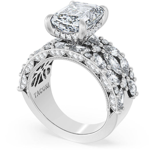 Tacori Emerald Solitaire Engagement Ring w/ Marquise & Pear Band 22EC11X812