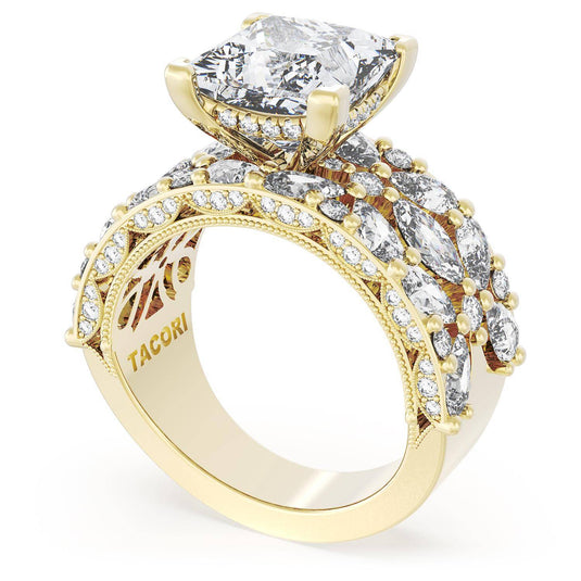 Tacori Princess Solitaire Engagement Ring w/ Marquise & Pear Band 22PR912