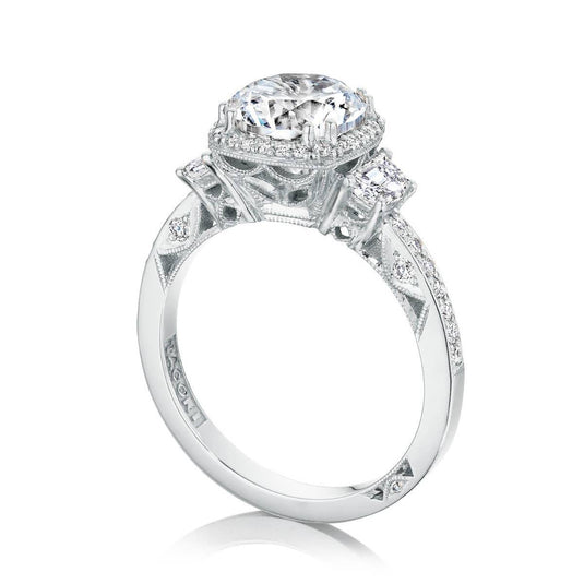 Round with Cushion 3-Stone Engagement Ring 2663CU8