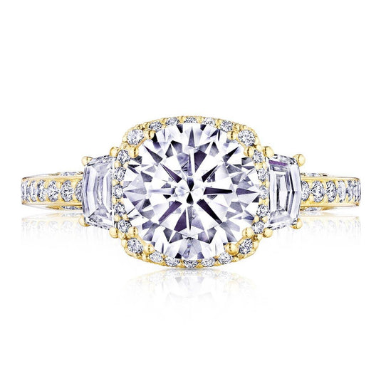 Round with Cushion 3-Stone Engagement Ring 2663CU8