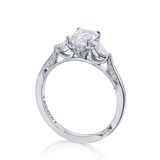 Tacori Emerald 3-Stone Engagement Ring 2668EC7X5