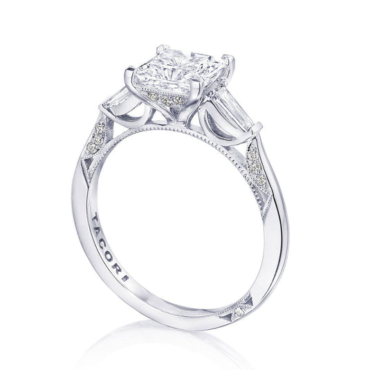 Tacori Princess 3-Stone Engagement Ring 2669PR65