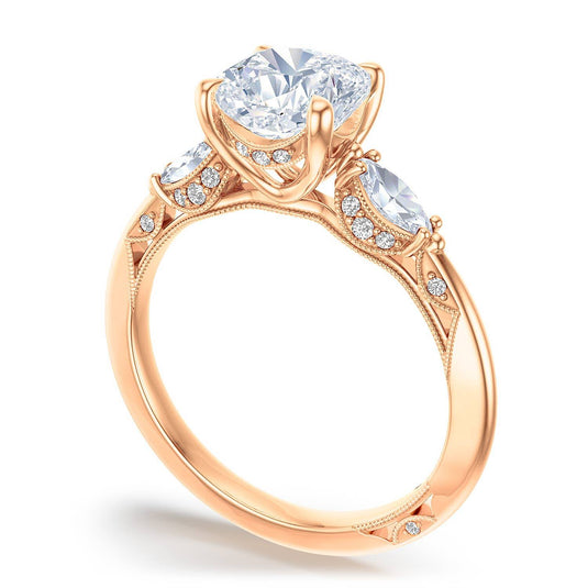 Tacori Cushion 3-Stone Engagement Ring 2685cu65