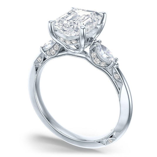 Tacori Emerald 3-Stone Engagement Ring 2685ec8x6