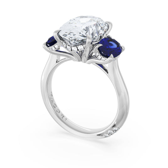 Tacori Oval 3-Stone Engagement Ring in Blue Sapphire 41227OV13X95BS
