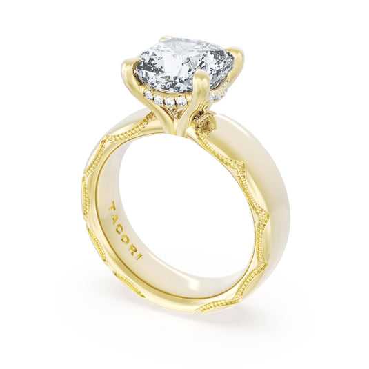 Tacori Cushion Solitaire Cigar Band Engagement Ring 4146CU9