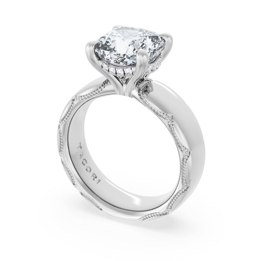 Tacori Cushion Solitaire Cigar Band Engagement Ring 4146CU9