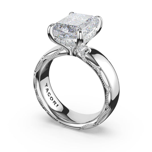 Tacori Emerald Solitaire Cigar Band Engagement Ring 4146EC11X8
