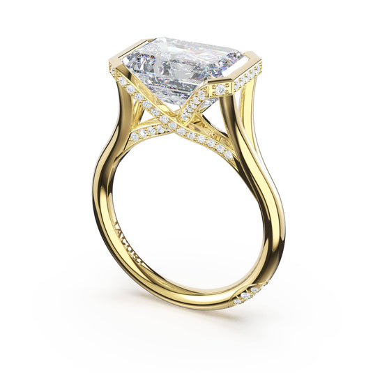 Tacori Emerald East-West Semi Bezel Solitaire Engagement Ring in 14kt Yellow Gold 42524EC11X8