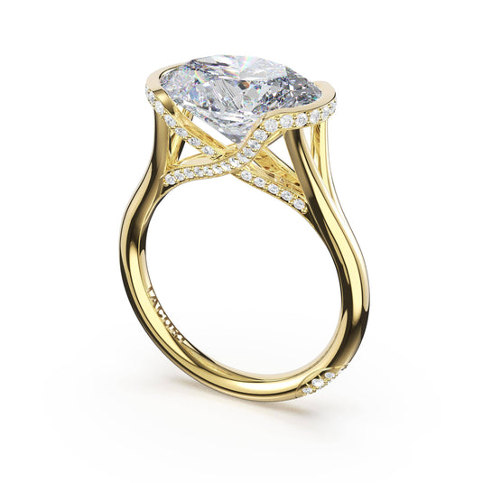 Tacori Oval East-West Semi Bezel Solitaire Engagement Ring in 14kt Yellow Gold 42524OV125X9