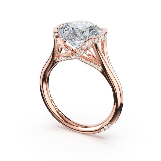Tacori Round East-West Semi Bezel Solitaire Engagement Ring in 14kt Rose Gold 42524RD10