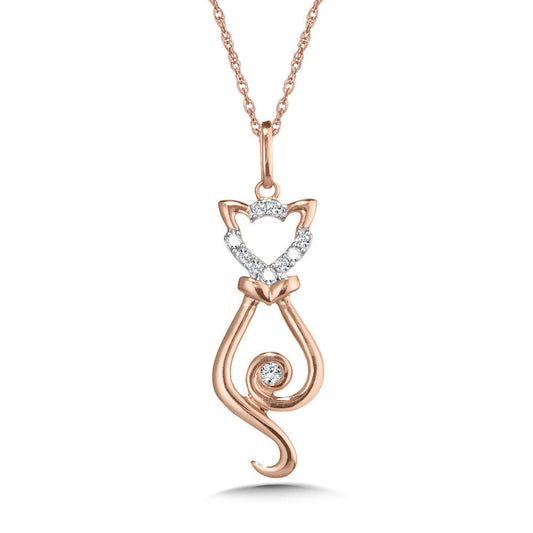 10K DIAMOND CAT PENDANT PDD3534-1P