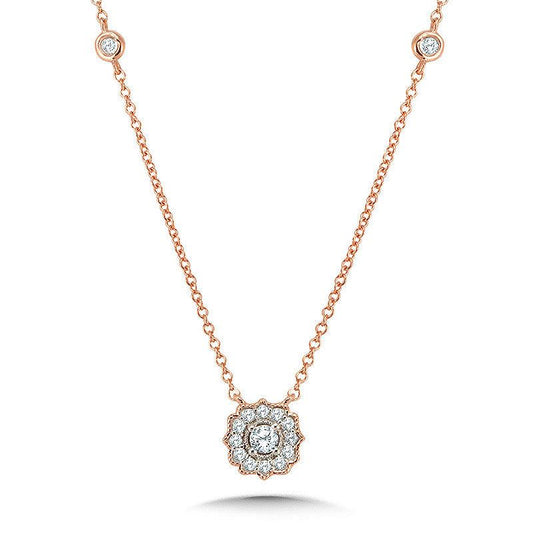 FLORAL HALO DIAMOND NECKLACE PDD3085-P