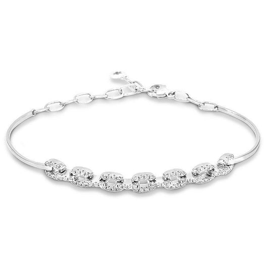 CABLE CHAIN DIAMOND BRACELET LDD413-W