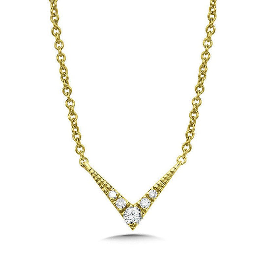 14K YELLOW GOLD POINTED ARROW DIAMOND NECKLACE PDD3082-Y
