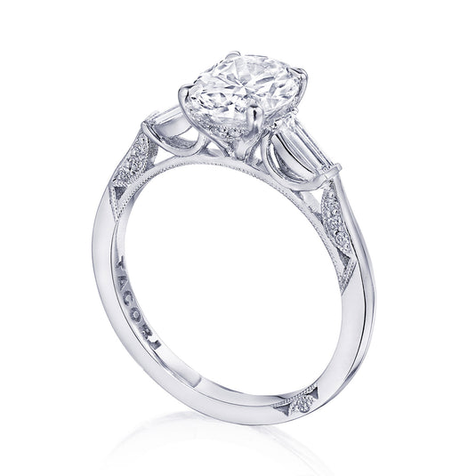 Tacori Oval 3-Stone Engagement Ring 2669RD75