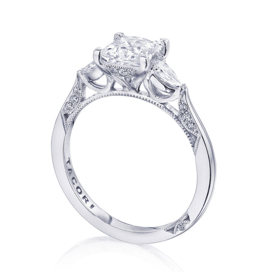Tacori Princess 3-Stone Engagement Ring 2668OV75X55