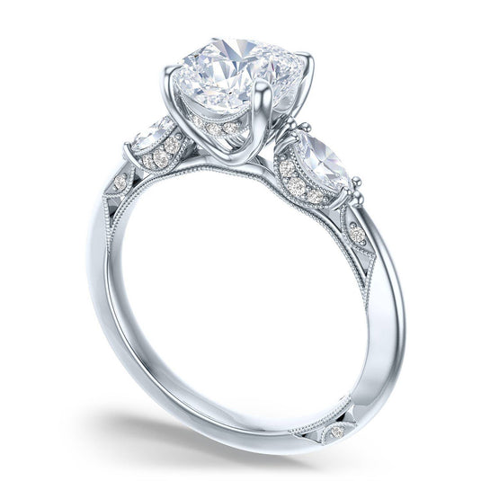 Tacori Cushion 3-Stone Engagement Ring 2685cu65