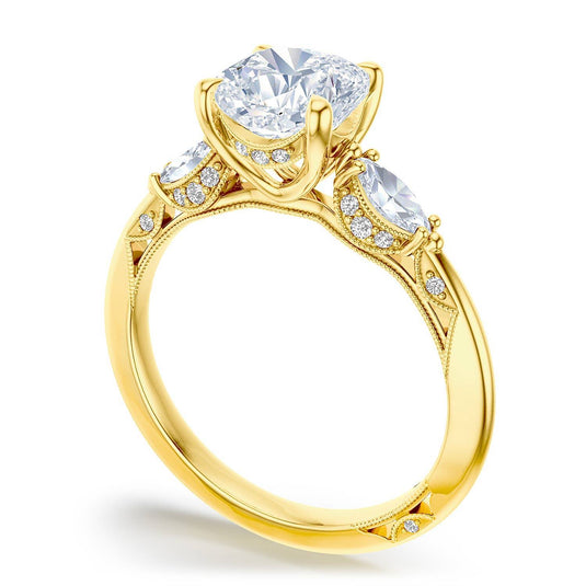 Tacori Cushion 3-Stone Engagement Ring 2685cu65