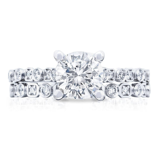 Sculpted Crescent | Round Solitaire Engagement Ring 201-2RD65
