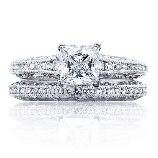 Reverse Crescent | Princess Solitaire Engagement Ring 2617PR55