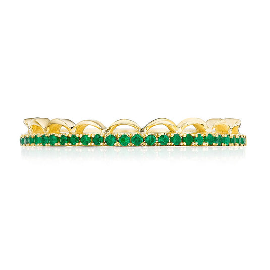 Sculpted Crescent | Crescent Crown Ring with Emerald 2674B12EMY