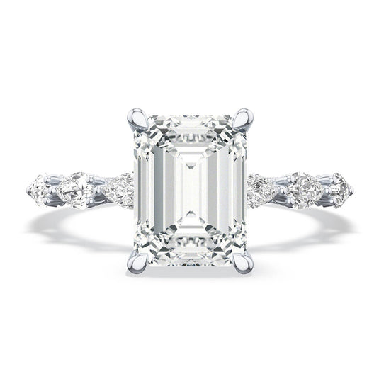 Sculpted Crescent | Emerald Solitaire Engagement Ring 2687ec8x6