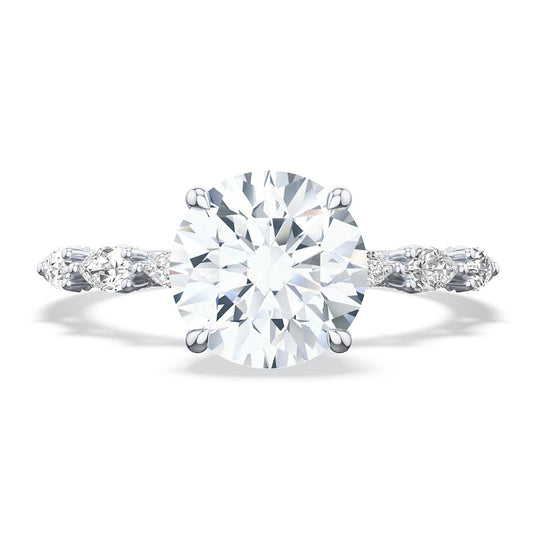 Sculpted Crescent | Round Solitaire Engagement Ring 2687rd75
