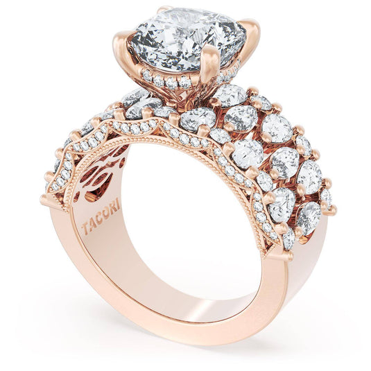 Tacori Cushion Solitaire Engagement Ring w/ North South Marquise & Pear Band 21CU912