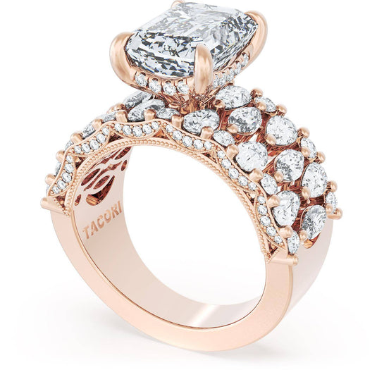 Tacori Emerald Solitaire Engagement Ring w/ North South Marquise & Pear Band 21EC11X812