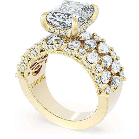Tacori Emerald Solitaire Engagement Ring w/ North South Marquise & Pear Band 21EC11X812