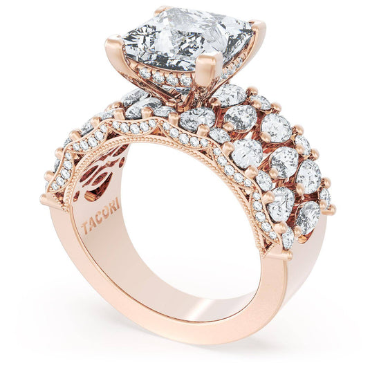 Tacori Princess Solitaire Engagement Ring w/ North South Marquise & Pear Band 21PR912