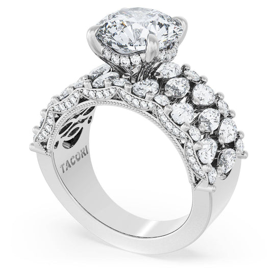 Tacori Round Solitaire Engagement Ring w/ North South Marquise & Pear Band 21RD1012