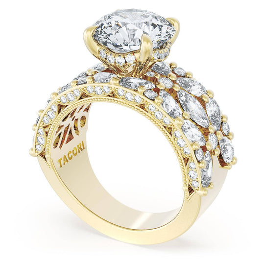 Tacori Round Solitaire Engagement Ring w/ Marquise & Pear Band 22RD1012