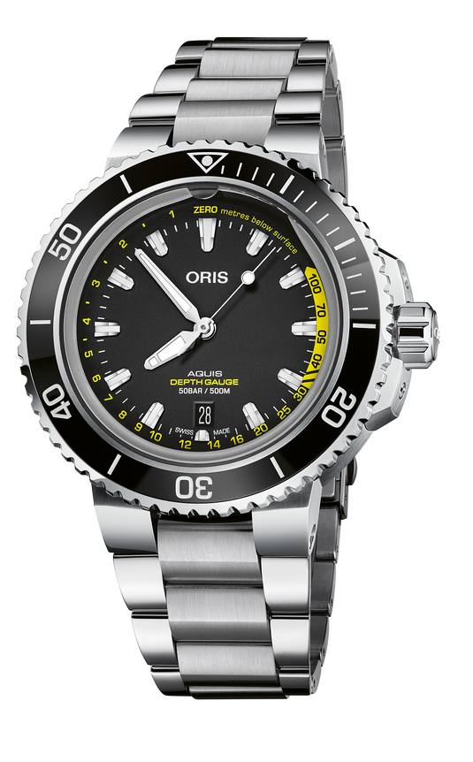 Oris Aquis Depth Gauge Automatic Watch 01 733 7755 4154-Set MB