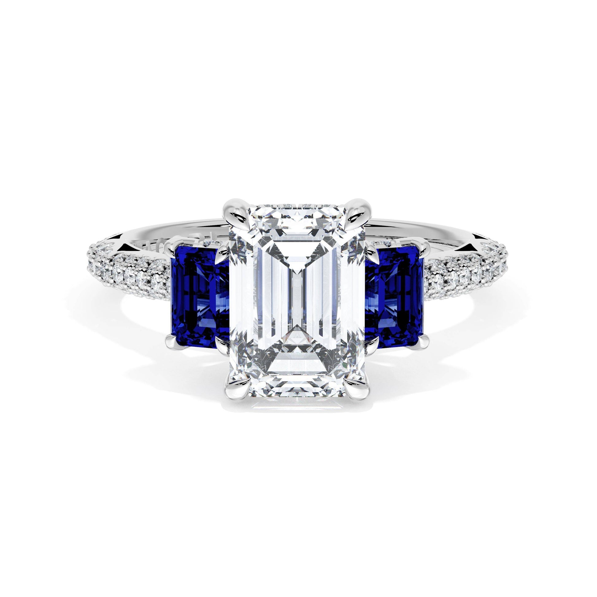 emerald-3-stone-engagement-ring-in-blue-sapphire-40727ECBS